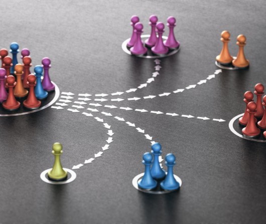 Audience segmentation or customer segregation. Marketing concept.
